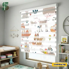 پرده زبرا کودک کد 1499678 طرح حیوانات ناز