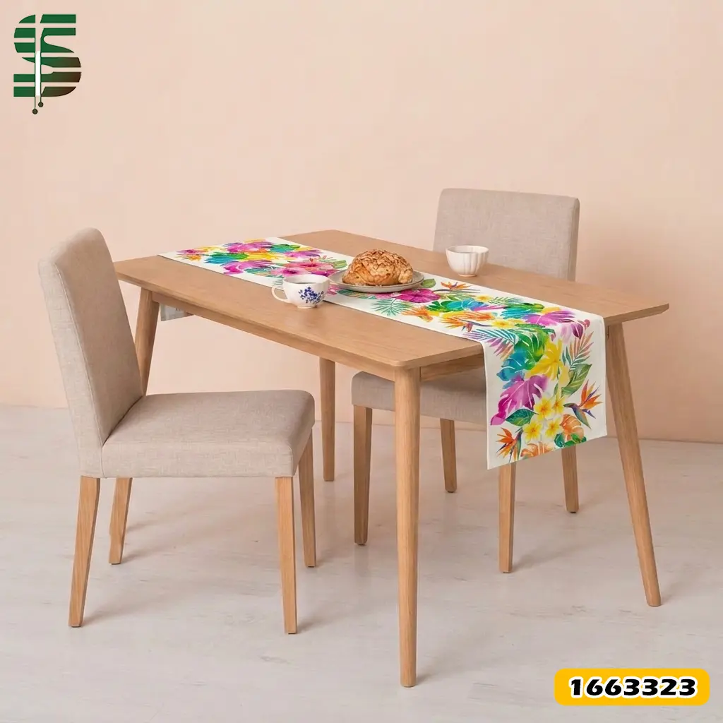 رانر مخمل کد 1663323 طرح گلبرگ هاوایی