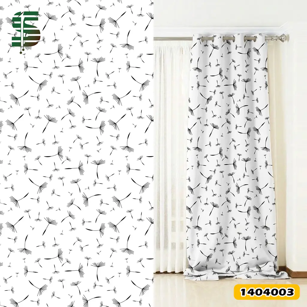 eyelet-curtain-1404003 پرده پانچ مخمل کد 1404003 طرح گل قاصدک با پس زمینه ساده