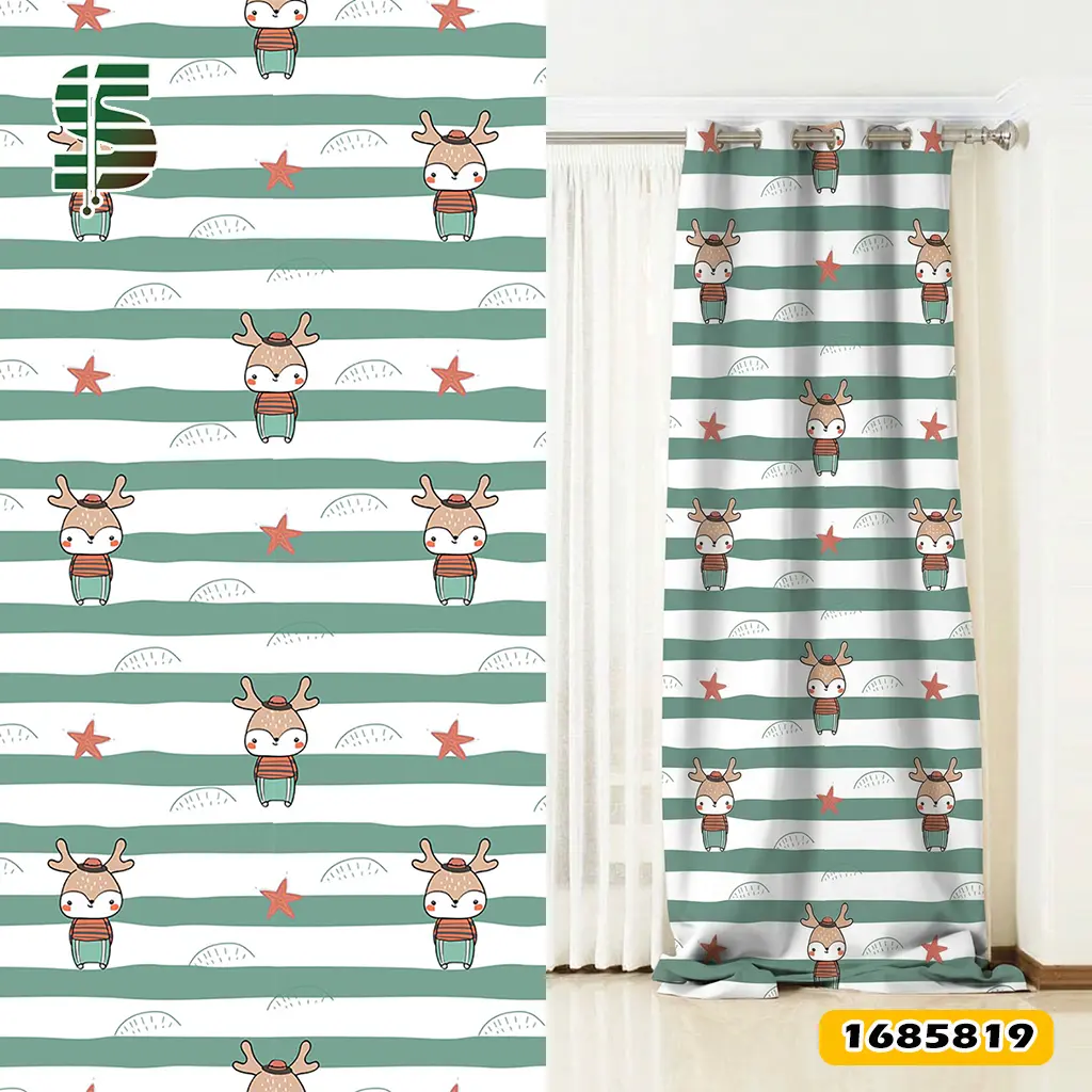 eyelet-curtain-1685819 پرده پانچ کودک کد 1685819 طرح گوزن شاخدار