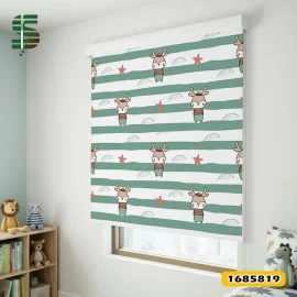 پرده شید کودک کد 1685819 طرح گوزن شاخدار