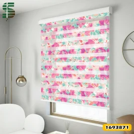 پرده زبرا طرح دار کد 1693871 مدل گل آبرنگی