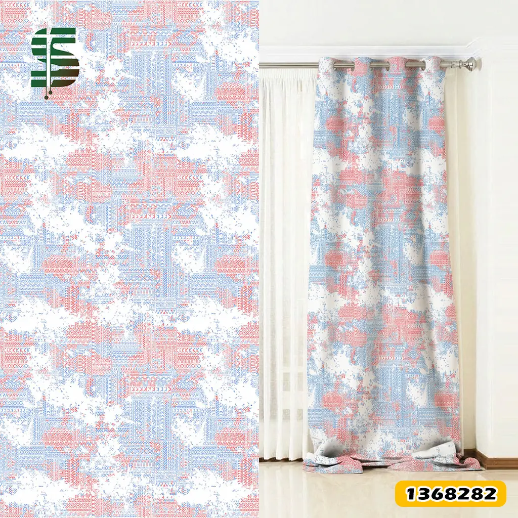 eyelet-curtain-1368282 پرده پانچ طرح دار کد 1368282 مدل بافته های باستانی روشن
