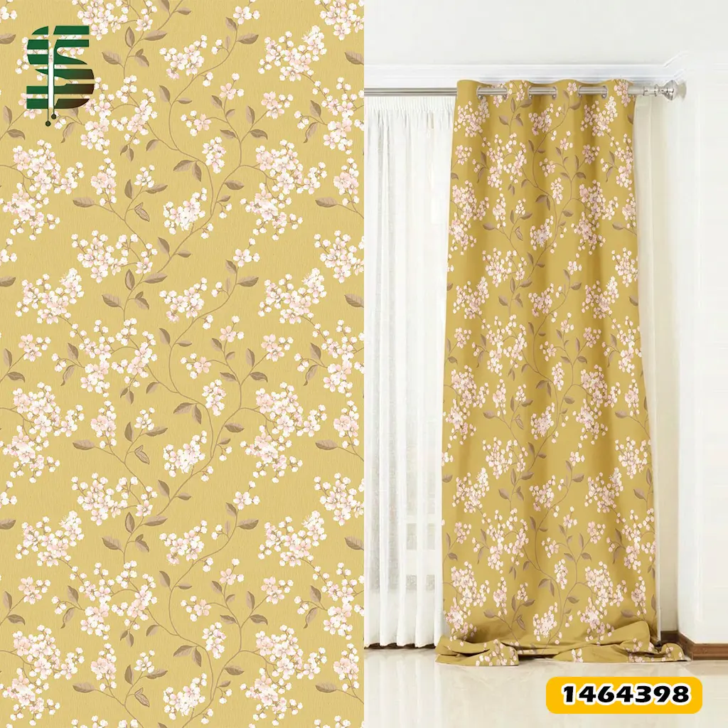 eyelet-curtain-1464398 پرده پانچ طرح دار کد 1464398 مدل شکوفه های بهاری