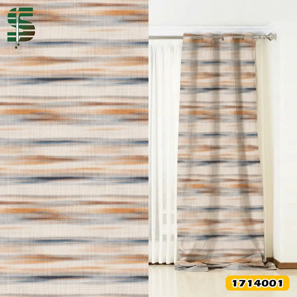 پرده پانچ طرح دار کد 1714001 مدل باتیک