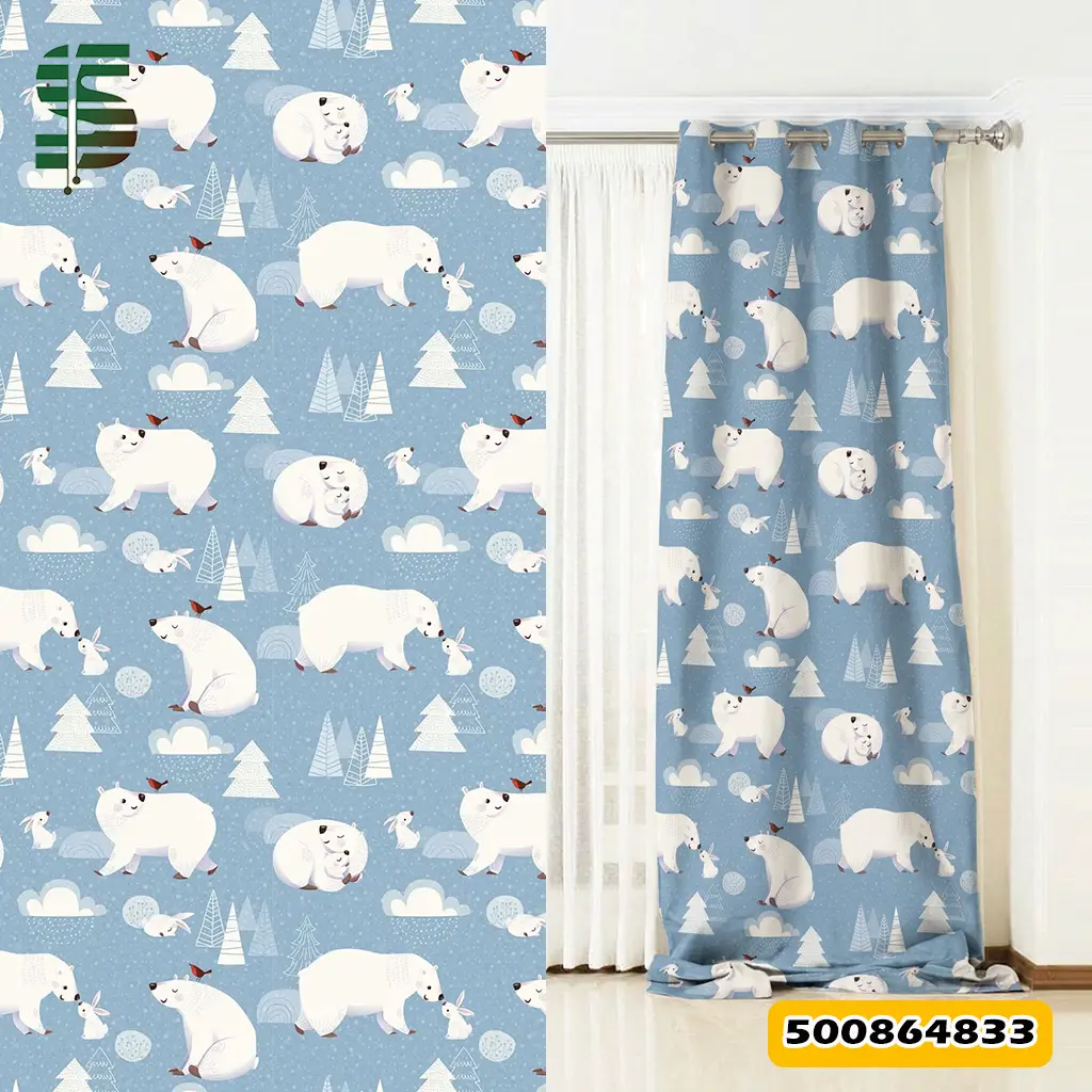 eyelet-curtain-500864833 پرده پانچ کودک کد 500864833 طرح قطب شمال