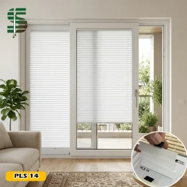 پرده پلیسه برای پنجره کشویی رنگ سفید