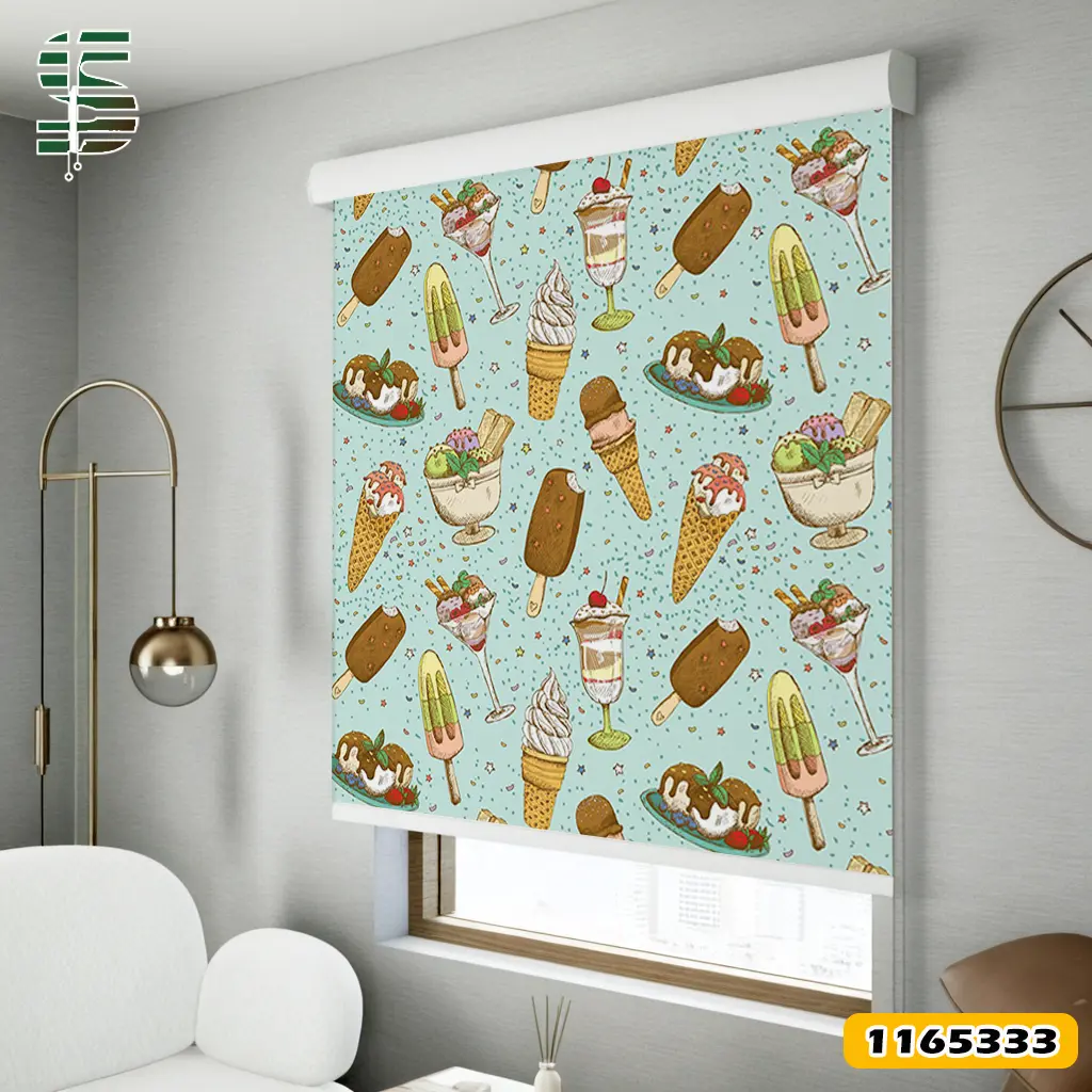 roller-blinds-1165333 پرده شید طرح دار 1165333 مدل بستنی