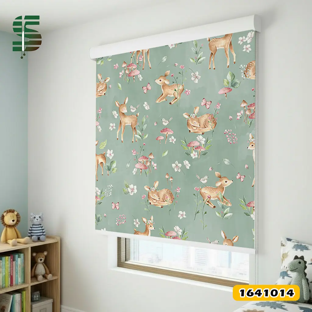 roller-blinds-1641014 پرده شید کودک کد 1641014 طرح بچه گوزن