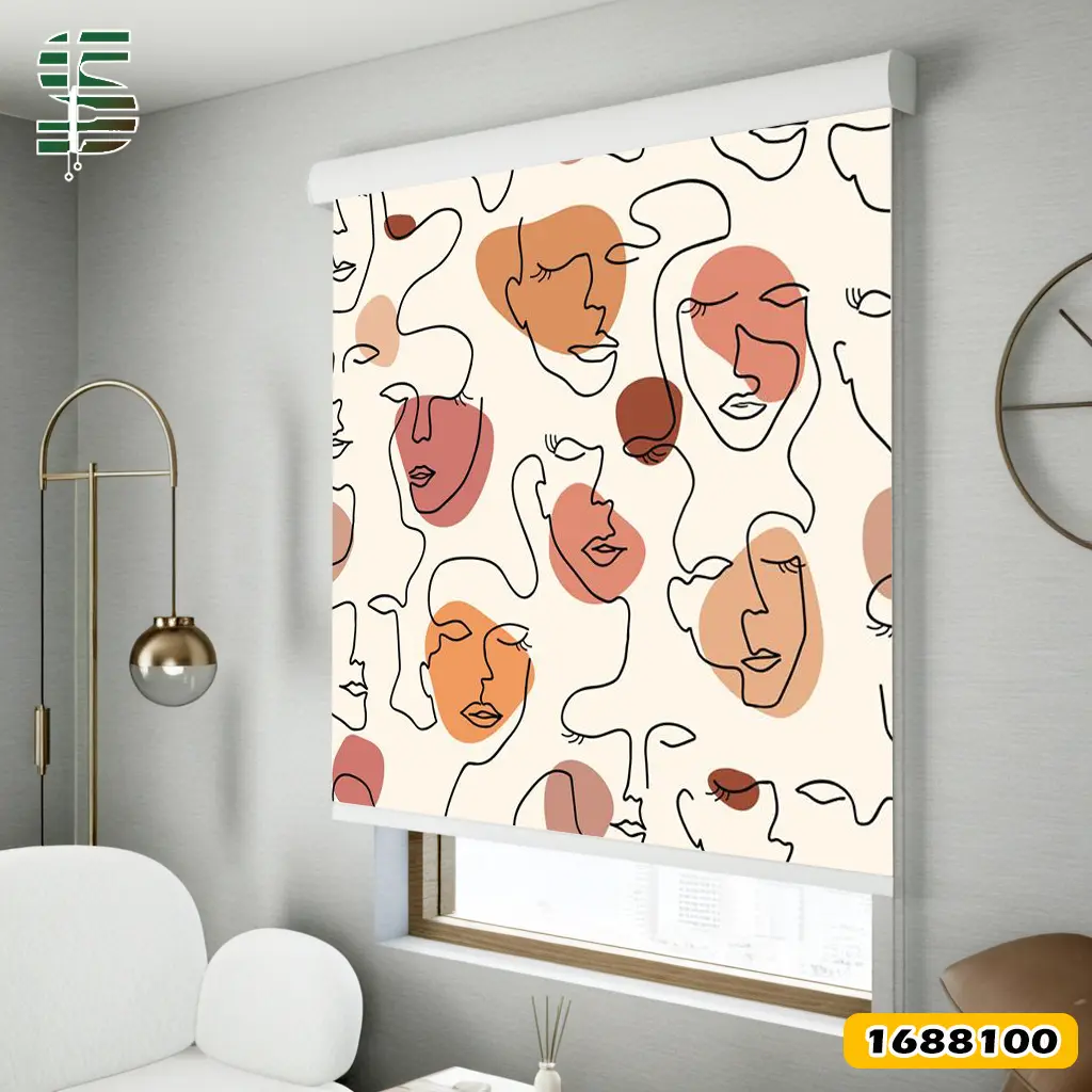 roller-blinds-1688100 پرده شید طرح دار 1688100 مدل چهره