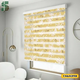 پرده زبرا طرح دار کد 1464398 مدل شکوفه های بهاری
