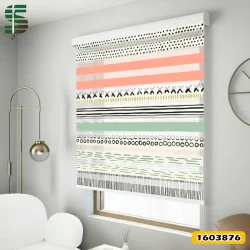 پرده زبرا طرح دار کد 1603876 مدل ریتم هندسی