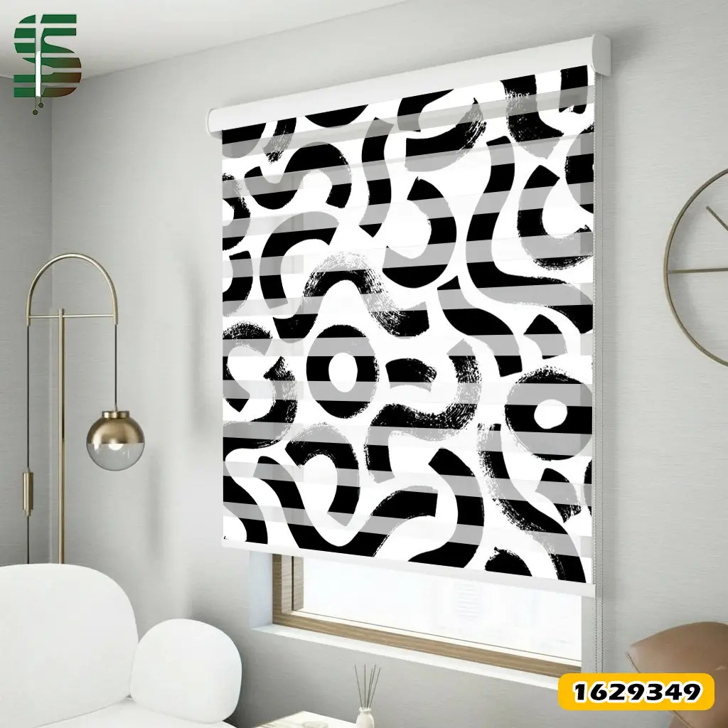 zebra-blinds-1629349 پرده زبرا طرح دار کد 1629349 مدل ضرب قلم