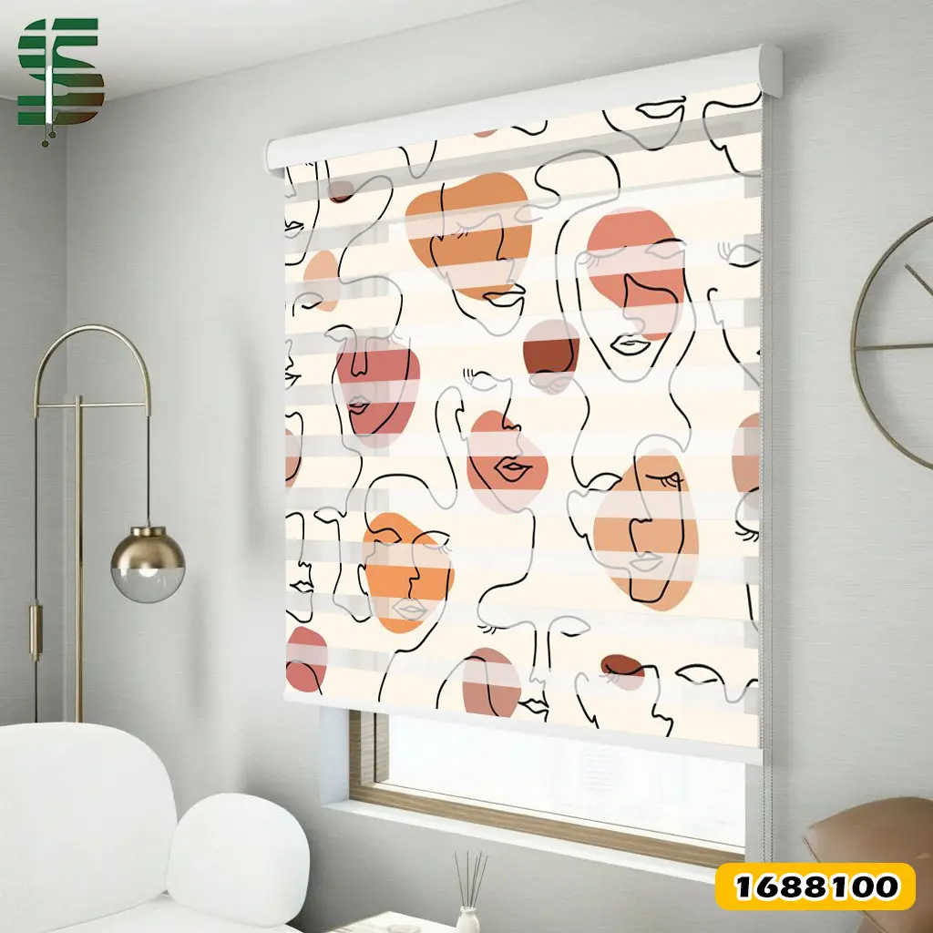 zebra-blinds-1688100 پرده زبرا طرح دار کد 1688100 مدل چهره