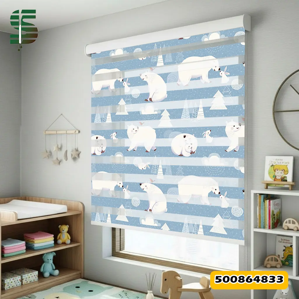 zebra-blinds-500864833 پرده زبرا کودک کد 500864833 طرح قطب شمال